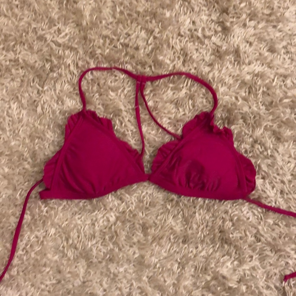 Ruffled triangle bikini